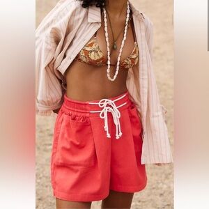 NWOT Free People Flores Shorts in
Poppy Red Size: XS